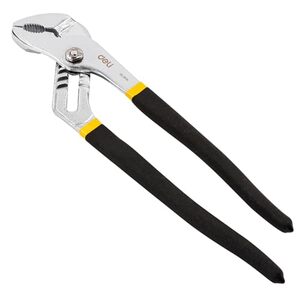 Deli DL2610 10" Water Pump Plier with 6 Position Adjustment 45-48HRC Hardness Heat-Treated Head & High Torque Grip High-Carbon Steel for Plumbing Home and Mechanical Purpose (1Pc, Yellow)