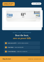 Voltas 1.5 Ton 5 Star Inverter AC — Cools Even at 52°C