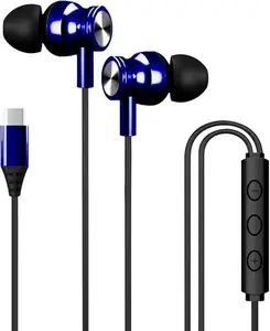 Kratos Tune V4 Blue C Type Earphones Wired, Inline Control Type c Headphones