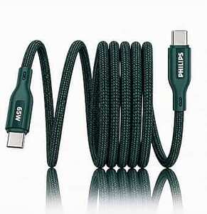 PHILIPS DLC4160CT/94 65W Type-C to Type-C Fast Charging Cable (2m, Crystal Teal)