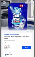 Instamart | Surf Excel Matic liquid Top Load New pouch - 5 kg | Price Drop 