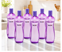 Nayasa Loopy 1000 ML Pet Plastic Fridge Water Bottles Set of 6 | BPA Free | Leak Proof | Airtight Lid | Purple @216
