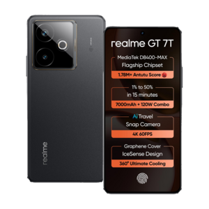 realme GT 7T (IceSense Black, 512 GB) (12 GB RAM)