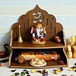 Laminated wood pooja table