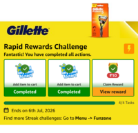 Gillette Rapido Reward Challenge and win guaranteed ₹10 