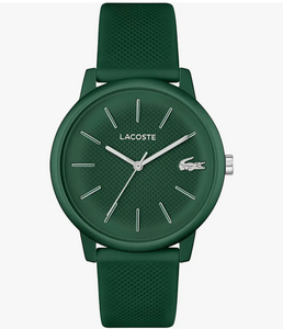 Lacoste Lacoste.12.12 Move Qtz Basic Green Round Dial Men's Watch|Green Silicone Material|Multi Color Band @3248