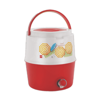 Cello Plastic Kool Star Insulated Water Jug (10L, White and Red)