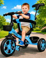 Little Olive Kiddie Kart Tricycle - Safe, Sturdy, And Stylish Ride-On Toy For Kids, Ages 2-5 Tricycle (Blue)