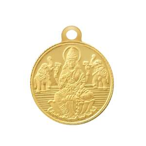 Bangalore Refinery 2 Gram Round Lakshmi 24k (999) Gold Pendant