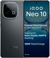 iQOO Neo 10 (Asphalt Black, 8GB RAM, 256GB Storage) | Segment's Fastest Processor* with Snapdragon 8s Gen 4 & Supercomputing chip Q1 | 120W FlashCharge | Segment's Brightest AMOLED Display*