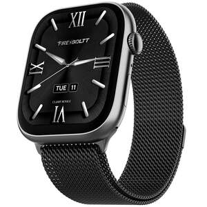 Fire-Boltt Ninja X Ring Smart Watch 1.96" Always On Display Bluetooth Calling, Voice Assistant, SpO2 & Heart Rate - Black Mesh