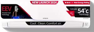 Hitachi 1 Ton 3 Star, New Star rated, Inverter Split AC