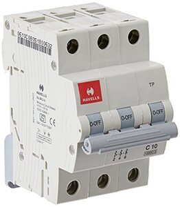 Havells DHMGCTPF010 PVC Plastic 10A MCB TP C Curve (White)