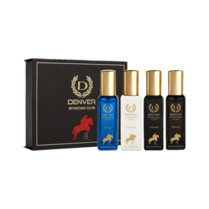 (Pack Of 4) DENVER Sporting Club EDP- SRK's Favorite Luxury Gift Pack Perfume Eau de Parfum  -  80 ml (For Men)