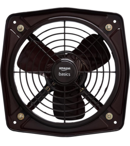 Amazon Basics 9" Fresh Air Exhaust Fan | 40W | 230 mm Sweep | Corded Electric | Window Mount | 45-52 dB | Indoor Use | Metal - Black