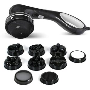 AGARO Relaxo Electric Handheld Full Body Massager with 8 Massage Heads, 5 Mode & 6 Speed Settings for Muscle Relief & Relaxation (Black), Back, Leg & Foot.