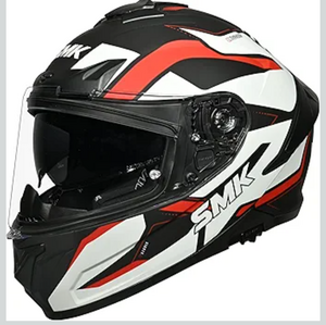 SMK Typhoon Azonix ISI, DOT & ECE 06 Certified Helmet with Dual Visor MATT Black & White - S