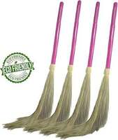 Pack Of 4 Debankan's Natural DF Branded 100% natural Heavy Plastic Pipe/Handle Broom