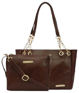 Bagsy Malone Tote Bag -Set of 2  (Croco Brown)