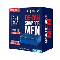 Aqueria De-Tan & Brightening 2-in-1 Bath Soap for Men 300g (Pack of 3
