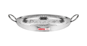 Parage Stainless Steel Hammered Kadhai (2L, Heavy Bottom, Gas Stove Compatible)