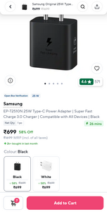  Samsung Original 25W Type C Power Adaptor 