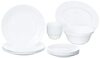 Larah by Borosil Fluted Series Snow Opalware Dinner Set | 21 Piece