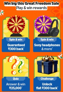 Amazon Great Freedom Sale Games, Play & Win Rewards (Spin & Win, Quiz)