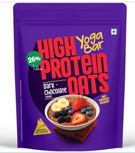 Yogabar 26g High Protein Oats 1kg , Dark Chocolate - Breakfast Cereal with Wholegrains, 26% Protein & No added sugar

