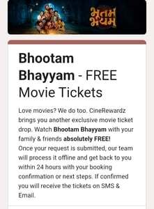 Bhootam Bhayyam - FREE Movie Tickets (Mumbai)