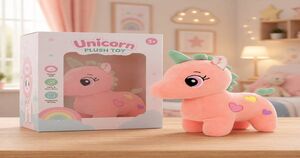 Check out HUG 'n' FEEL Unicorn Stuffed Soft Toy Non Toxic (Pink) 