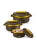  Milton Micronova Jr Pack Of 3 Dark Brown 2500 Ml BPA Free Inner Steel Casserole Gift Set 