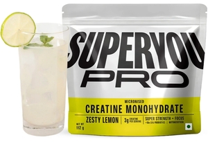 SuperYou Pro creatine Monohydrate | 33 servings | ( 112G Zesty Lemon) 