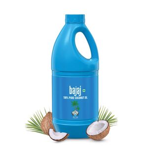 Bajaj 100% Pure Coconut Oil 900ml | Made with Premium Grade 1 Quality Coconuts 