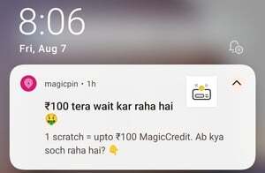 Magicpin: Free magicCredits via Scratch card (Account specific)