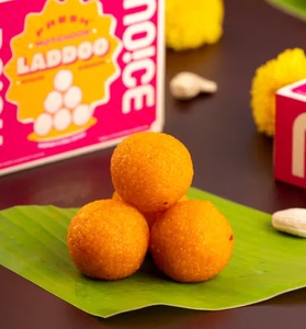 NOICE Motichoor Laddoo Fresh & Made With Desi Ghee (4 Pieces) 100gm (No Preservatives) on Instamart