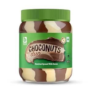 BONI Choconuts Duo Hazelnut Chocolate Spread with Cocoa 400g | Belgian Style Chocolate Hazelnut Spread | Smooth & Creamy Dessert Spread for Bread, Pancakes & waffles 