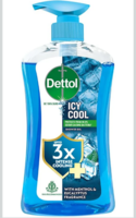 Dettol Icy Cool Body Wash and Shower Gel Pump for Men | Goodness of Salicylic Acid | Menthol Freshness | 500ml