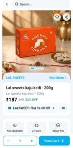 200 Grams LAL KAJU KATLI @ 130 Rs. 