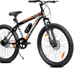 Leader Beast 26T Mountain Cycle for Men with Front Suspension and Dual Disc Brake with Complete Cycle Accessories | Without Gear Cycle - Ideal for 10+ Years (Frame: 18 Inches) (26T, Matt Black)