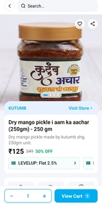 DRY MANGO PICKLE - 250 GRAMS @ 88 