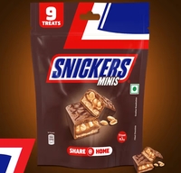 Snickers Nougat & Caramel Miniatures Filled Bar Chocolate Pack of 9
