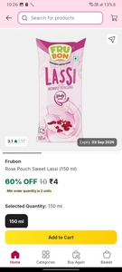  Frubon Rose Sweet Lassi @ Just ₹4! 🥤