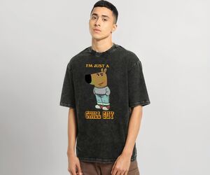 Bewakoof Men's Cotton Typography Oversized Fit Half Sleeve Round Neck T-Shirt | Casual Wear | Street Wear | Oversized t Shirt for Men Cotton | Baggy

