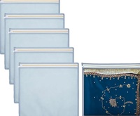 Lify transparent Saree Covers/Saree Bags/Storage Bags/Clothes Covers with Zip Lock Combo (Suitable for Single Saree Pack)- Black, Grey & Golden Color (Light Grey- 6Piece)