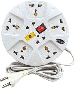 ShopGlobal 6 Amp Multi Plug Point Strip, Cord (2.8 Meter) 7 Socket Extension Boards (White