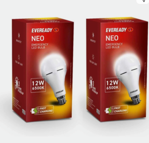 EVEREADY 12 W Inverter Standard B22 Inverter Bulb (White, Pack of 2) 