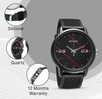 (Lowest) Sonata Volt Black Dial Black Polyurethane Strap Analog Watch