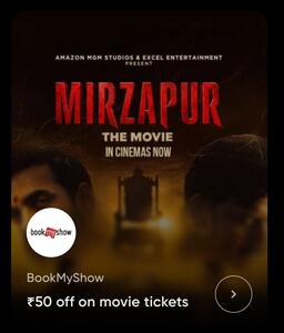 Cred : Get 50Rs Off on Movie Tickets through BookMyShow 