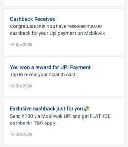 MobiKwik 30 cashback on sanding 100